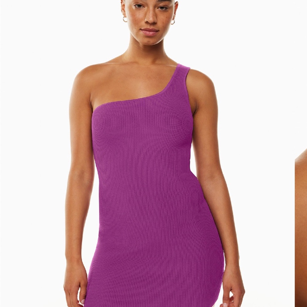 Aritzia One-Shoulder Magenta Dress